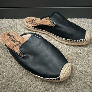 Sam Edelman Size 8 Kerry Women's Black Leather Mule Slides Shoes